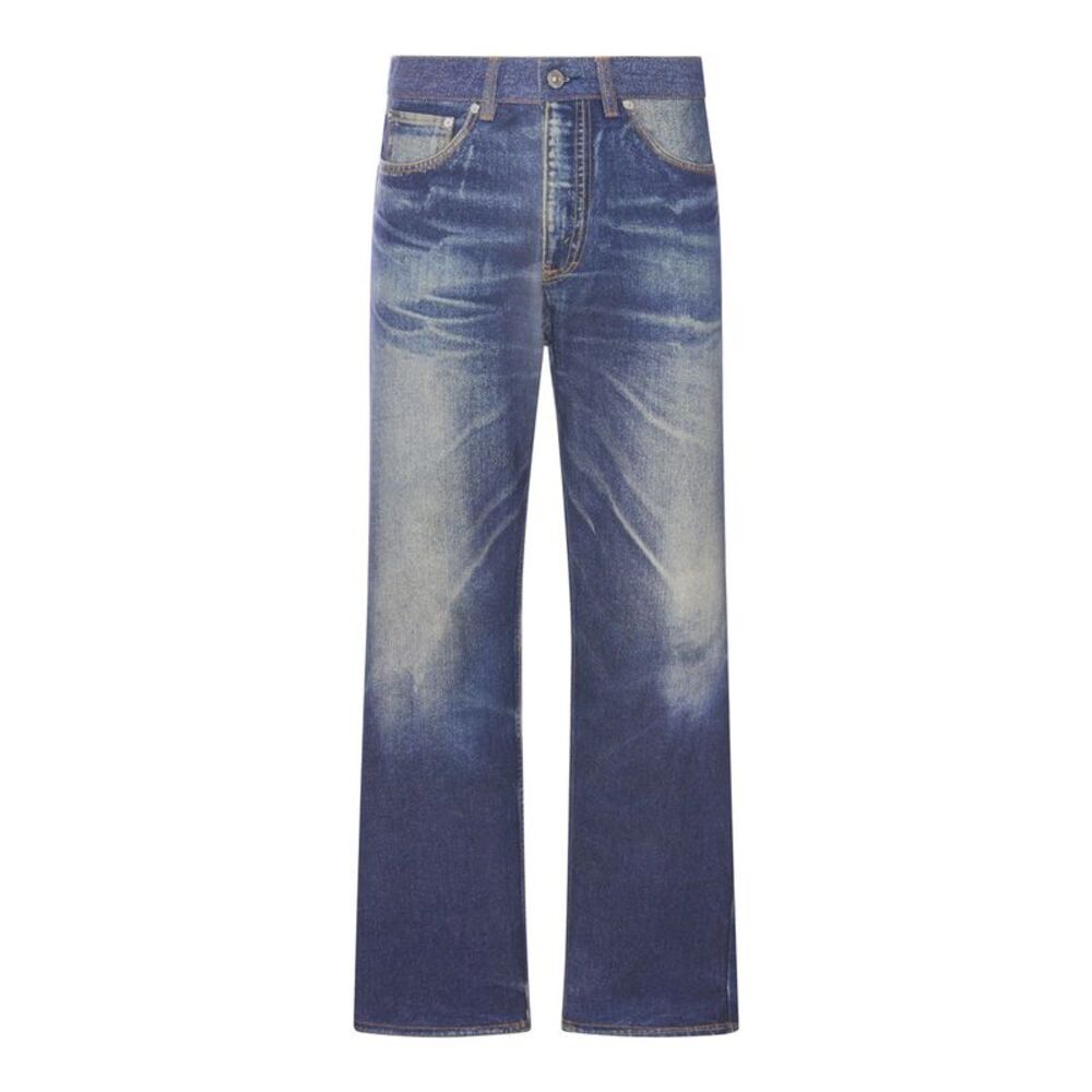 Our Legacy Men Jeans Third Cut Con Stampa Denim Effetto Trompe-L`Œil